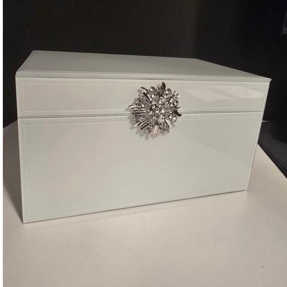 Jewelry Box White and Silver Star Burst - Picture 1 of 7